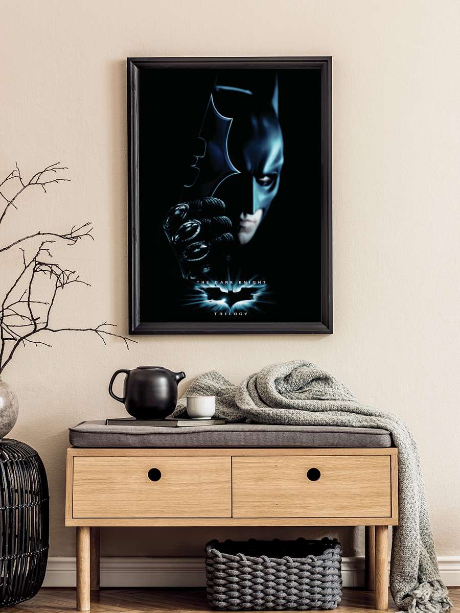 The Dark Knight Trilogy - Batman Film Poster Tablo Siyah Çerçeveli Yüksek Kalite Film Duvar Tablo