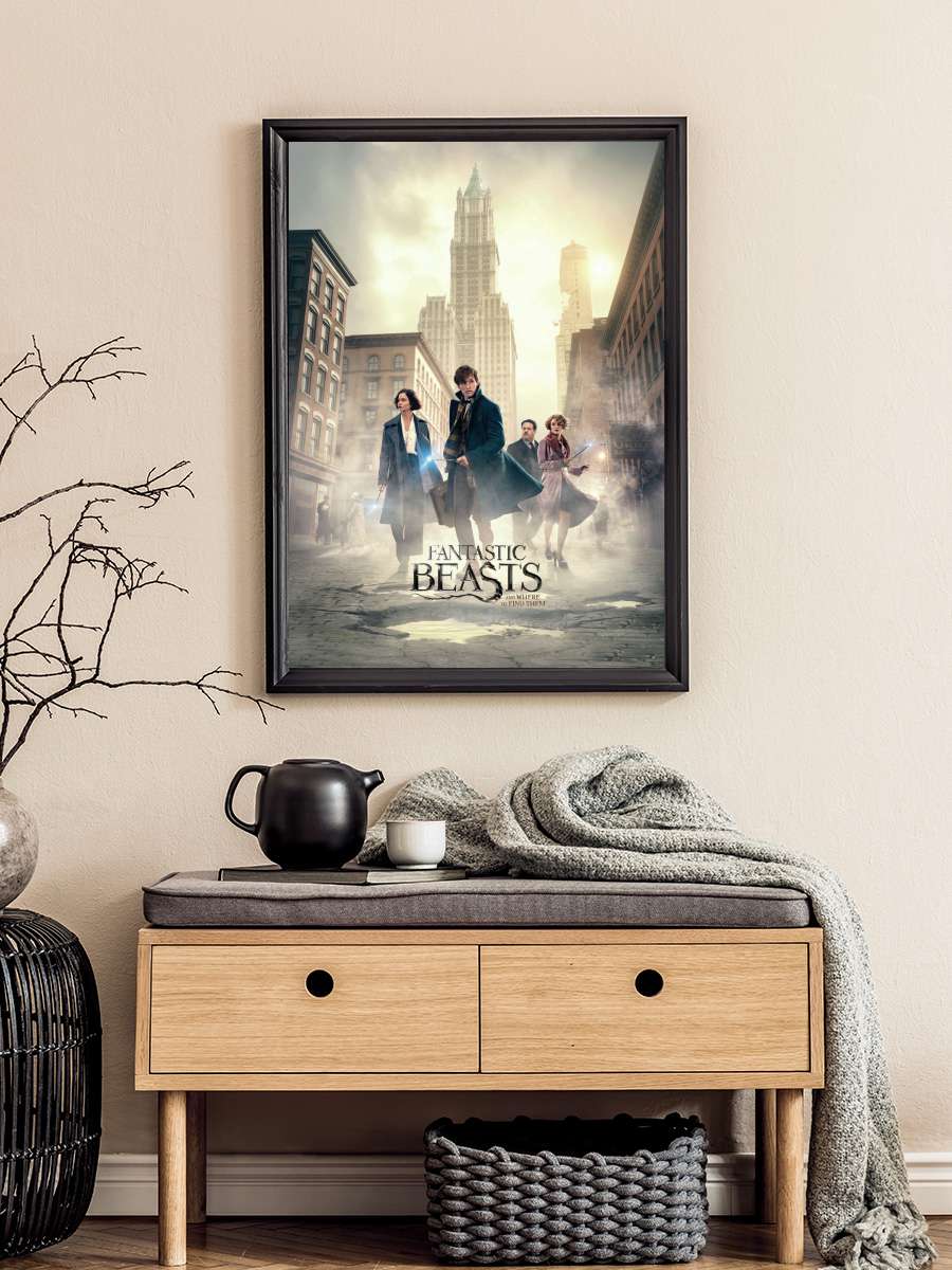 Fantastic Beasts Film Poster Tablo Siyah Çerçeveli Yüksek Kalite Film Duvar Tablo