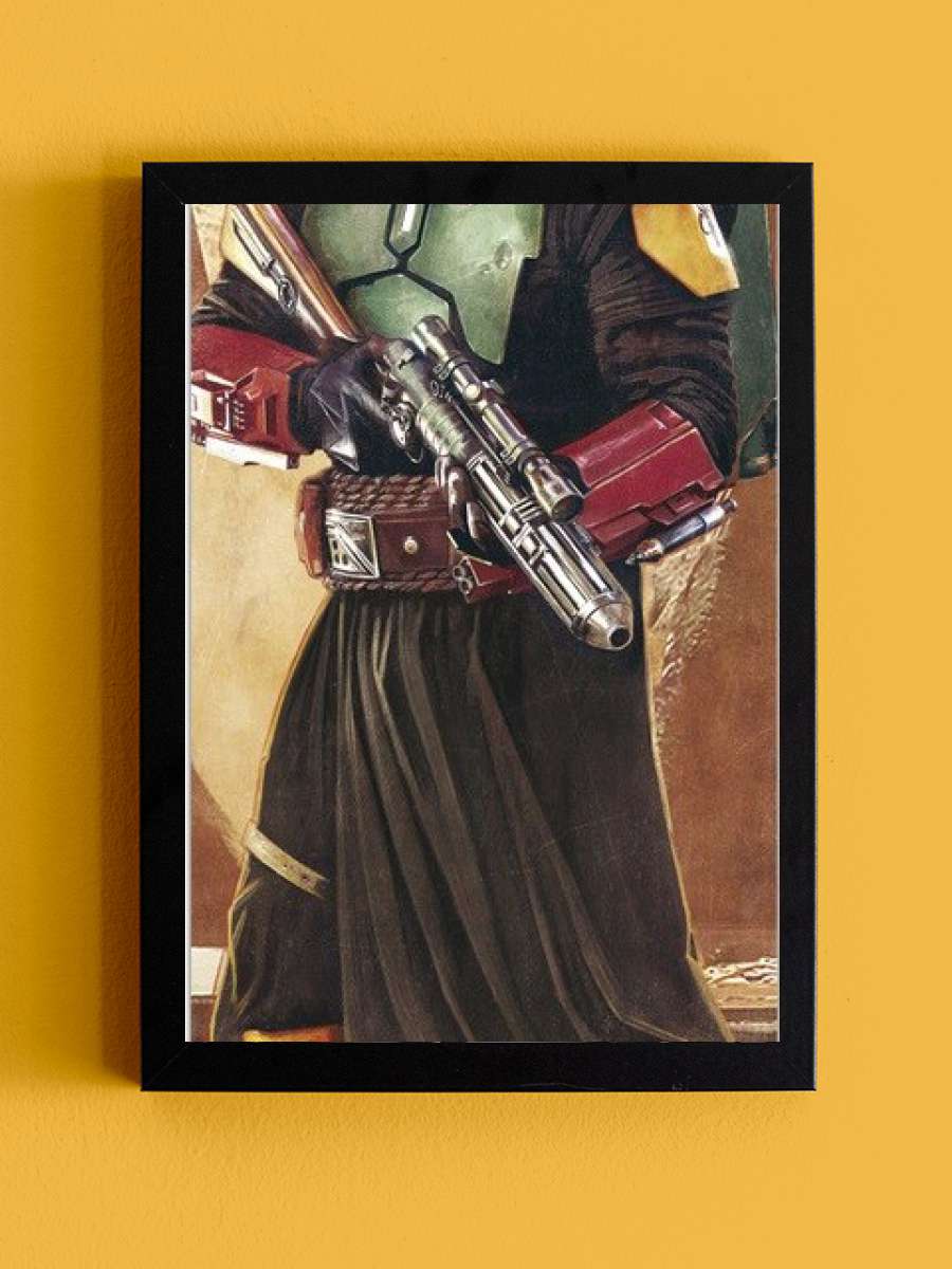 Star Wars: Boba Fett Film Poster Tablo Siyah Çerçeveli Yüksek Kalite Film Duvar Tablo