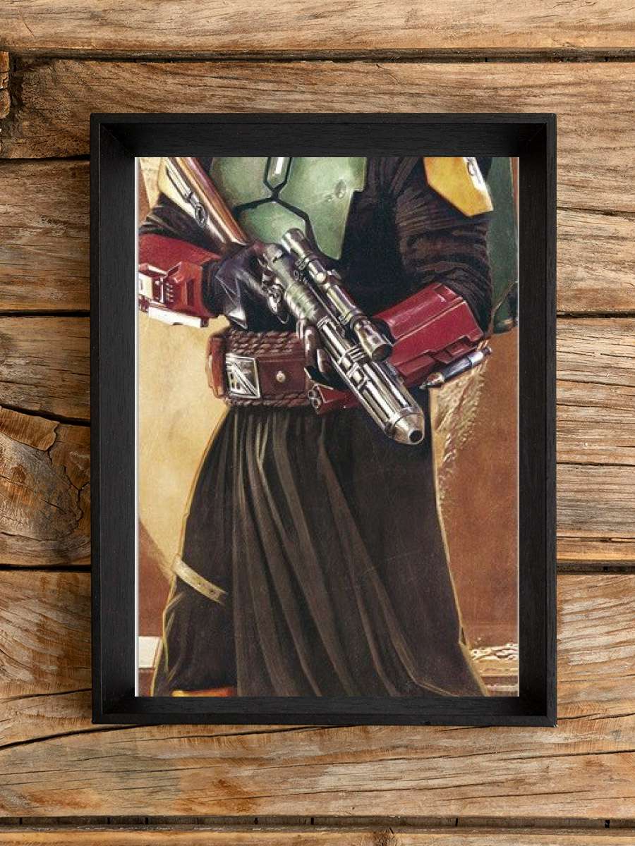 Star Wars: Boba Fett Film Poster Tablo Siyah Çerçeveli Yüksek Kalite Film Duvar Tablo