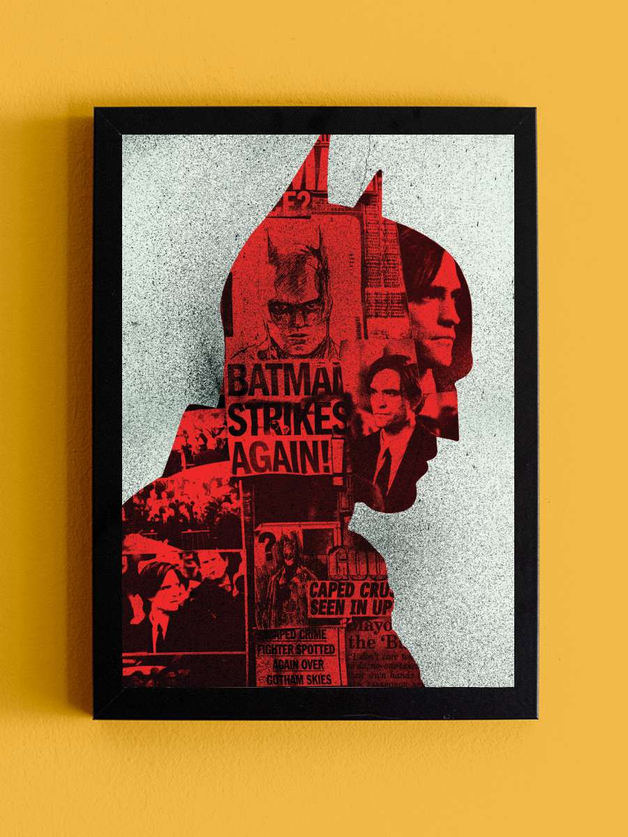 Batman strikes again Film Poster Tablo Siyah Çerçeveli Yüksek Kalite Film Duvar Tablo