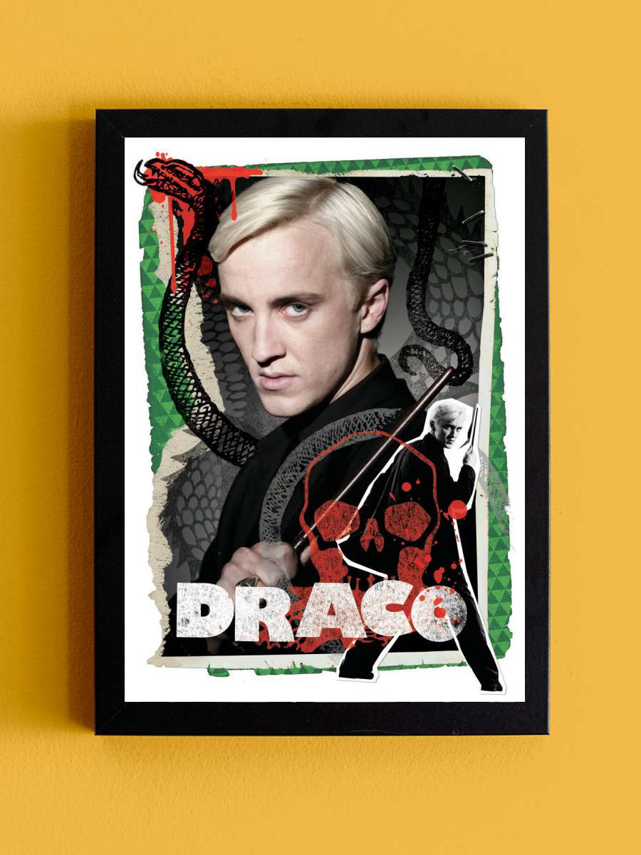 Harry Potter - Draco Malfoy Film Poster Tablo Siyah Çerçeveli Yüksek Kalite Film Duvar Tablo