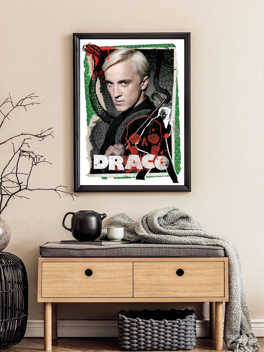 Harry Potter - Draco Malfoy Film Poster Tablo Siyah Çerçeveli Yüksek Kalite Film Duvar Tablo