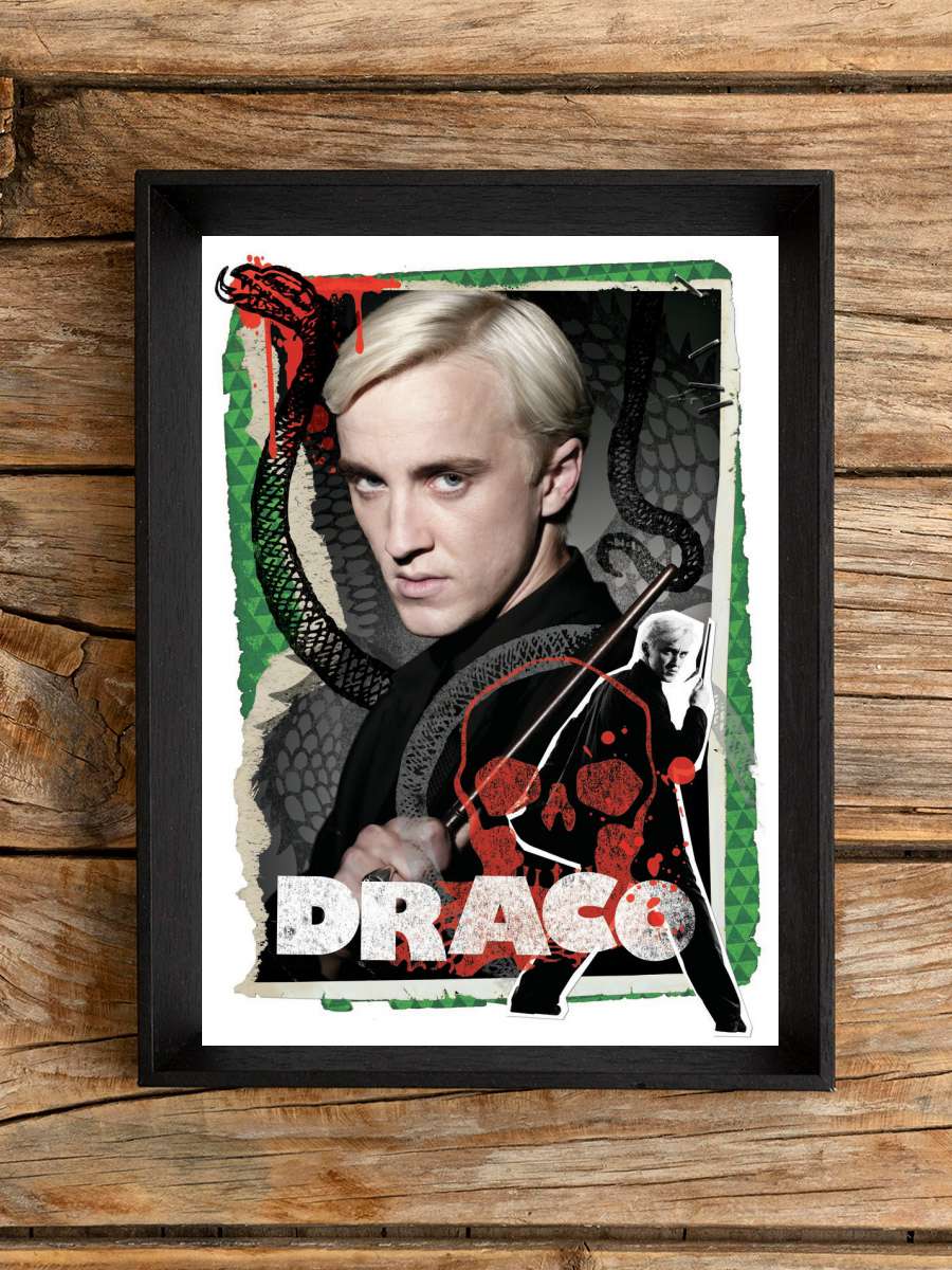 Harry Potter - Draco Malfoy Film Poster Tablo Siyah Çerçeveli Yüksek Kalite Film Duvar Tablo