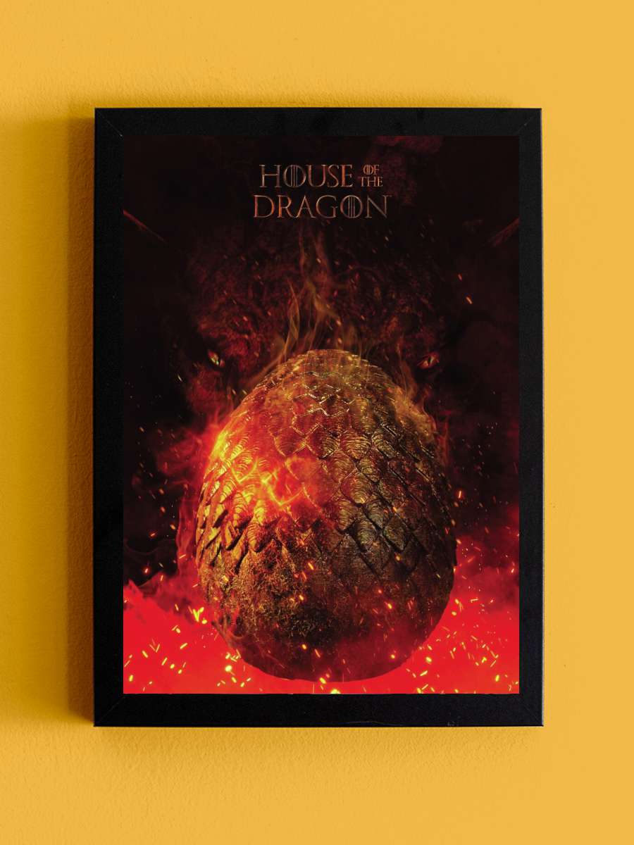 House of the Dragon - egg Film Poster Tablo Siyah Çerçeveli Yüksek Kalite Film Duvar Tablo