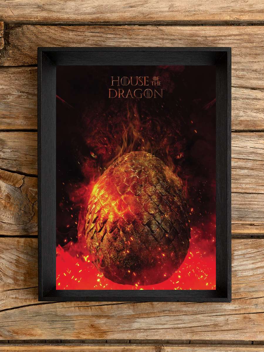 House of the Dragon - egg Film Poster Tablo Siyah Çerçeveli Yüksek Kalite Film Duvar Tablo