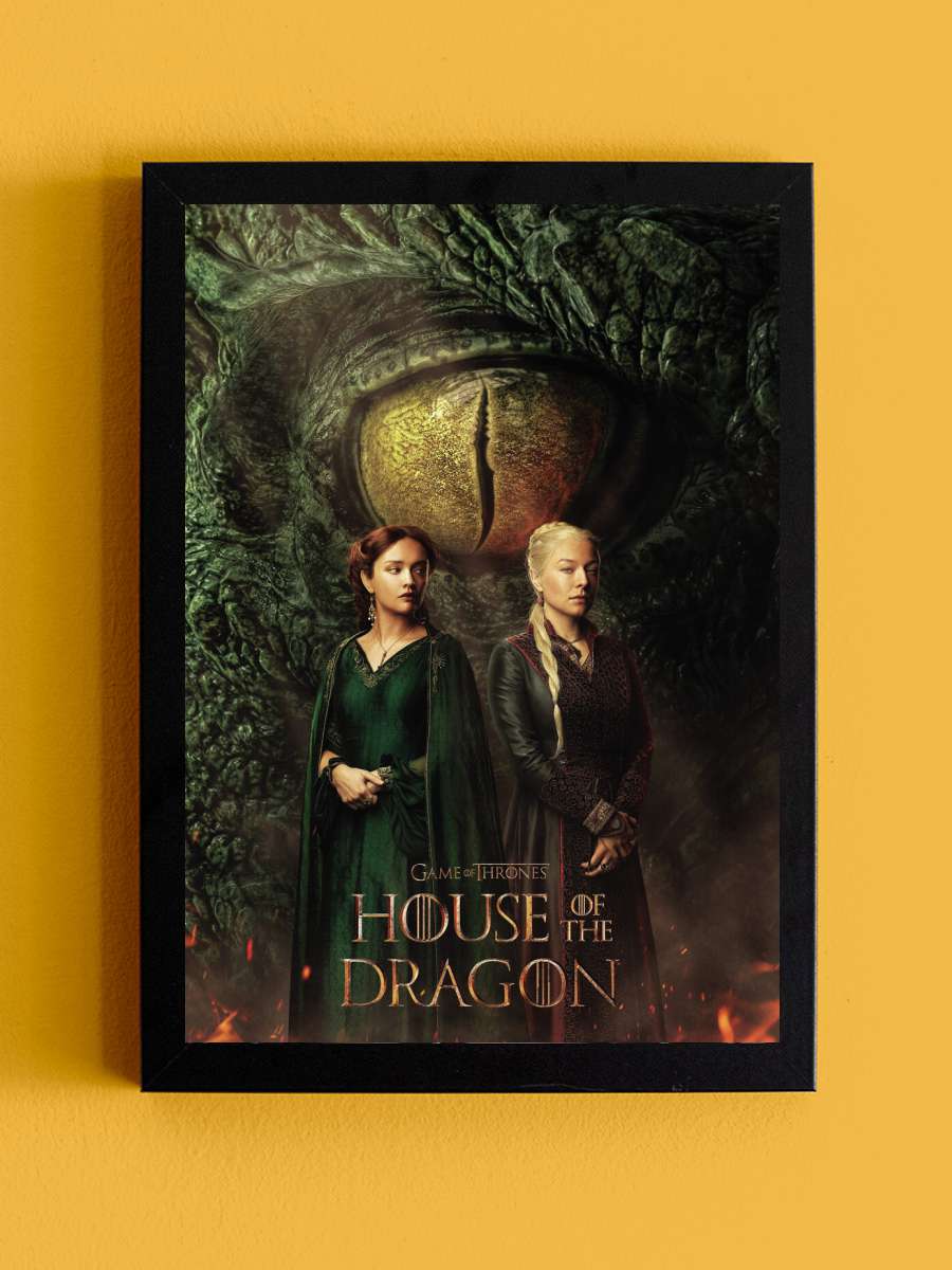 House of the Dragon - Key Art Film Poster Tablo Siyah Çerçeveli Yüksek Kalite Film Duvar Tablo