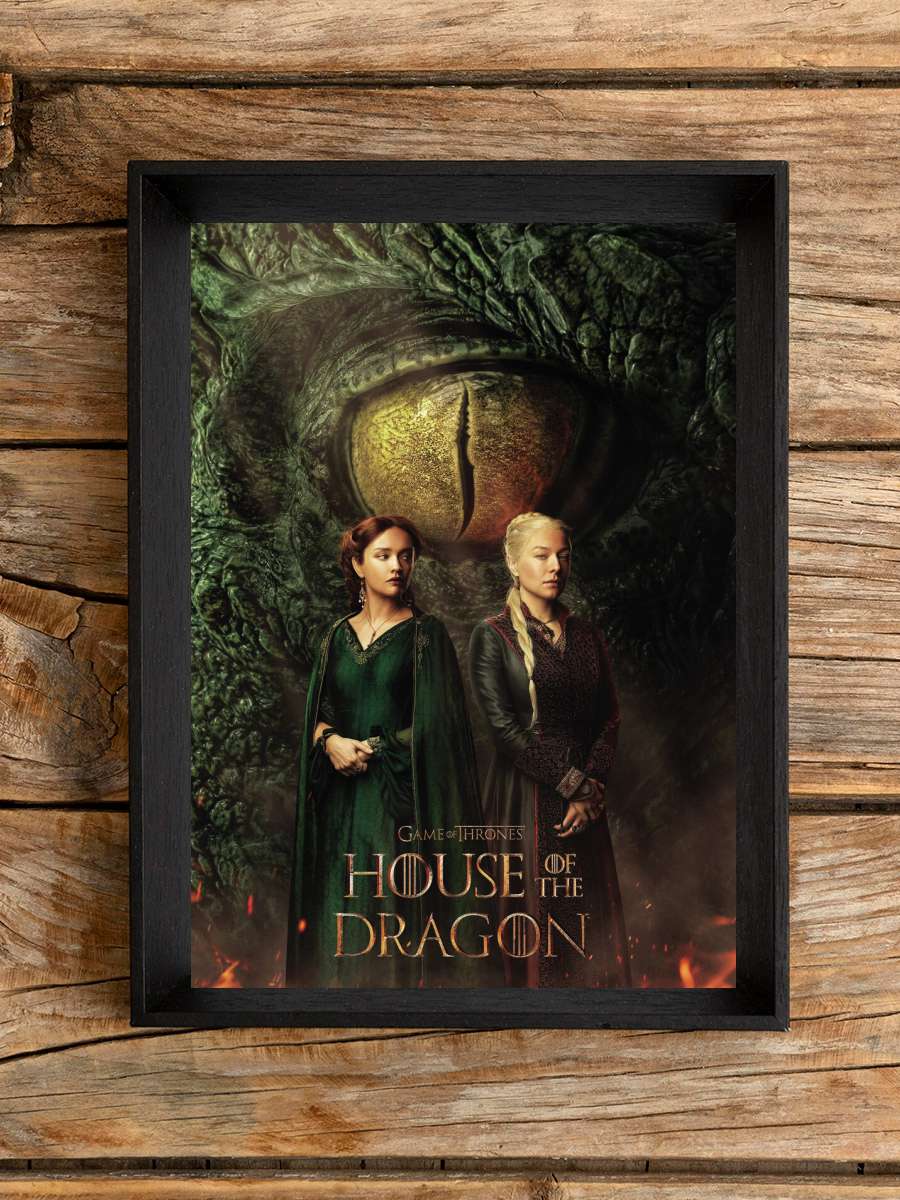 House of the Dragon - Key Art Film Poster Tablo Siyah Çerçeveli Yüksek Kalite Film Duvar Tablo