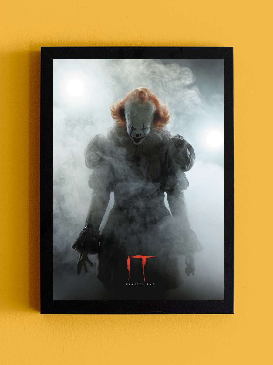 IT - Pennywise Film Poster Tablo Siyah Çerçeveli Yüksek Kalite Film Duvar Tablo