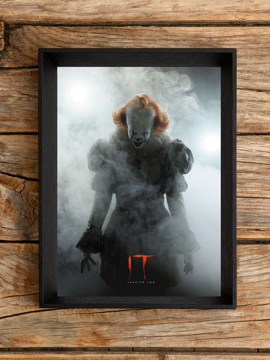 IT - Pennywise Film Poster Tablo Siyah Çerçeveli Yüksek Kalite Film Duvar Tablo