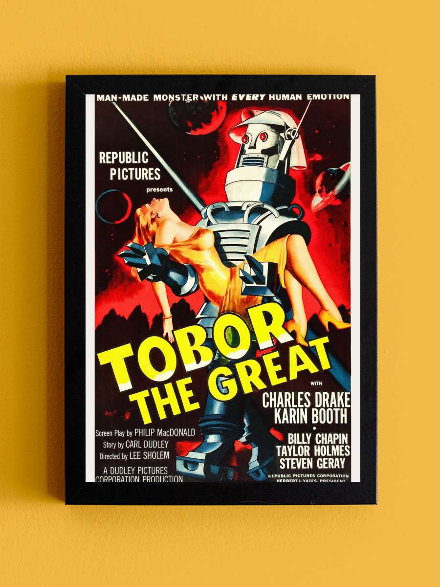 Tobor the Great / Robot (Retro… (Retro Movie) Film Poster Tablo Siyah Çerçeveli Yüksek Kalite Film Duvar Tablo