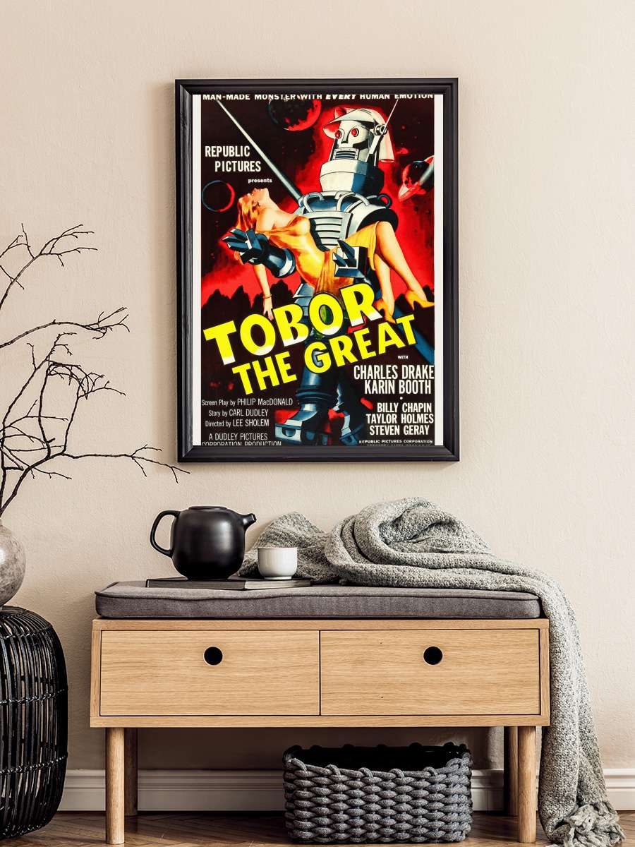 Tobor the Great / Robot (Retro… (Retro Movie) Film Poster Tablo Siyah Çerçeveli Yüksek Kalite Film Duvar Tablo