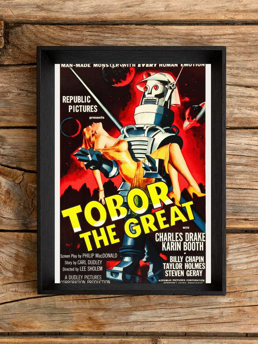 Tobor the Great / Robot (Retro… (Retro Movie) Film Poster Tablo Siyah Çerçeveli Yüksek Kalite Film Duvar Tablo