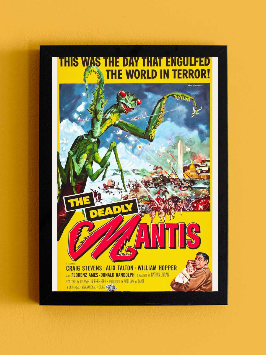 The Deadly Mantis (Retro Cinema… Cinema / Horror Movie Poster) Film Poster Tablo Siyah Çerçeveli Yüksek Kalite Film Duvar Tablo