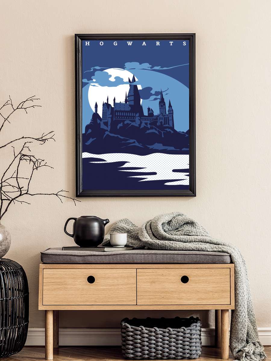 Harry Potter - Hogwarts Film Poster Tablo Siyah Çerçeveli Yüksek Kalite Film Duvar Tablo