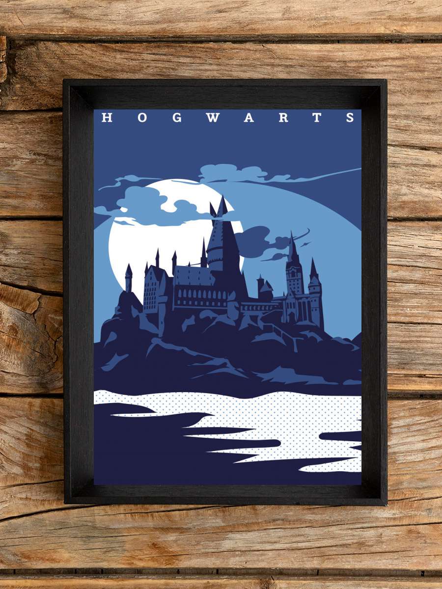 Harry Potter - Hogwarts Film Poster Tablo Siyah Çerçeveli Yüksek Kalite Film Duvar Tablo