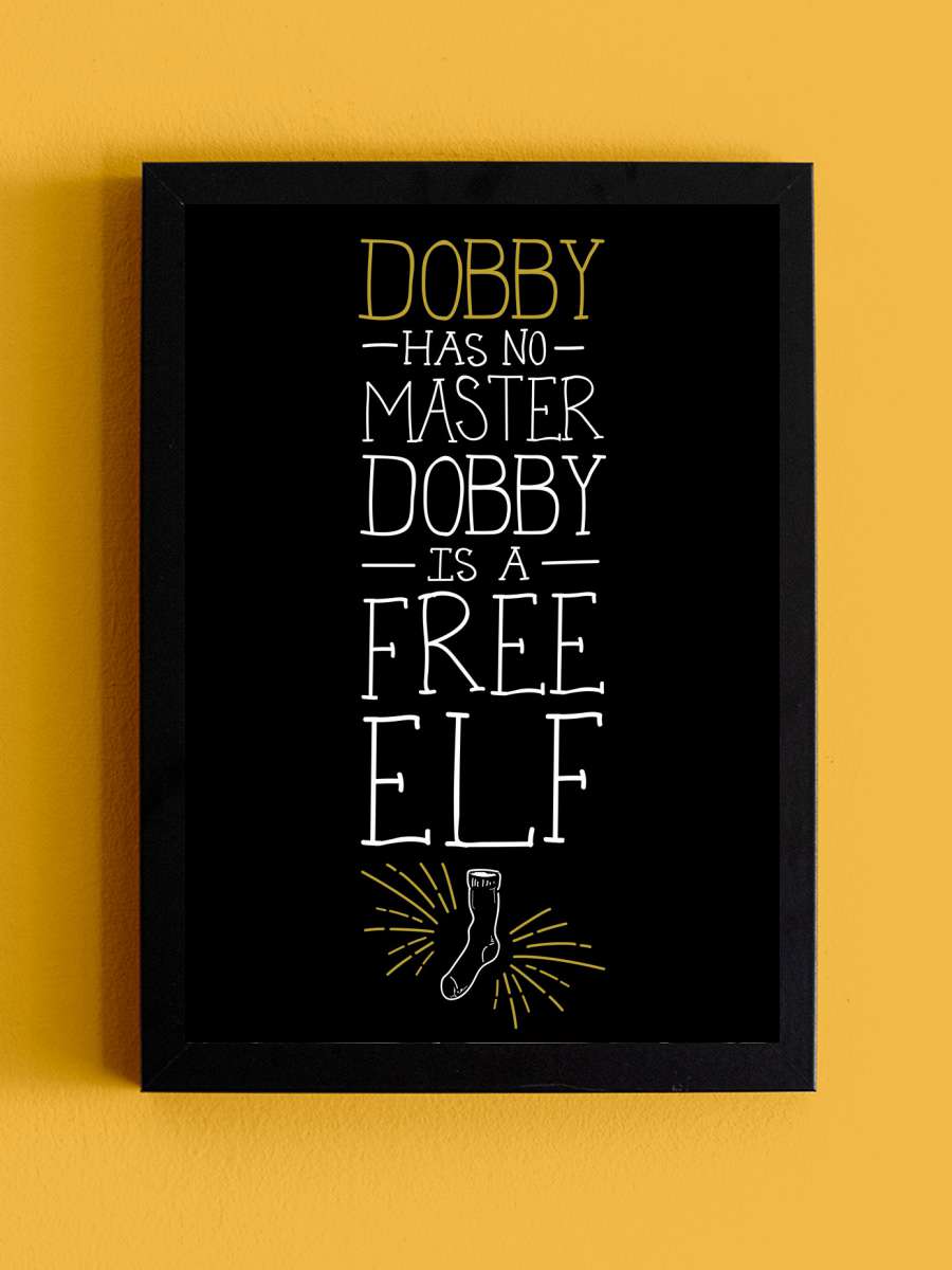 Harry Potter - Free Dobby Film Poster Tablo Siyah Çerçeveli Yüksek Kalite Film Duvar Tablo