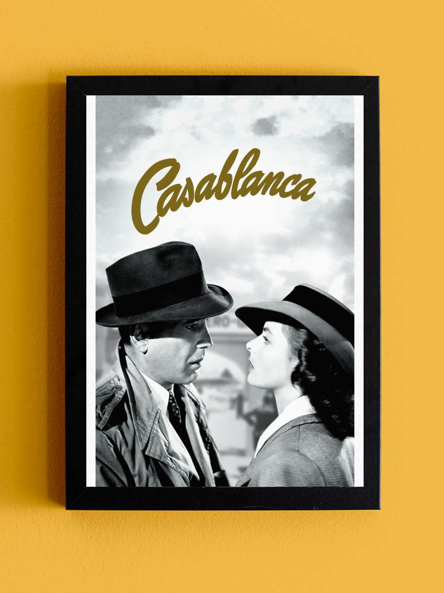 Casablanca (Vintage Cinema /… / Retro Theatre Poster) Film Poster Tablo Siyah Çerçeveli Yüksek Kalite Film Duvar Tablo