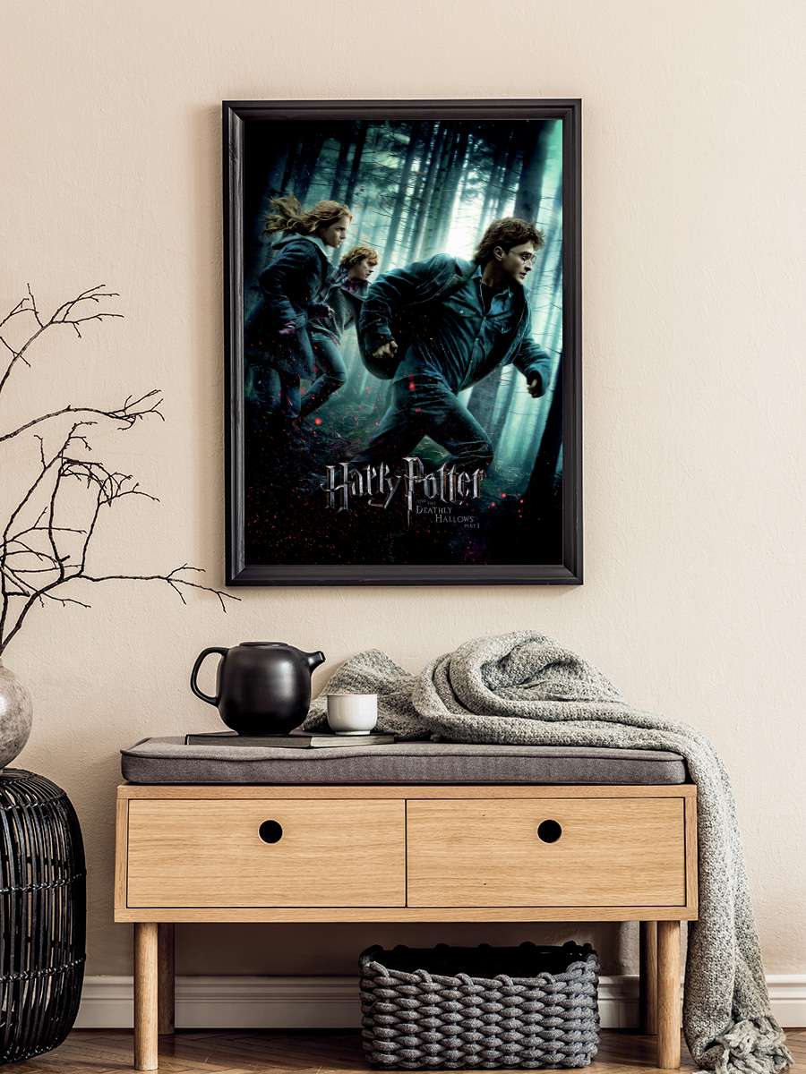 Harry Potter - Deathly Hallows Film Poster Tablo Siyah Çerçeveli Yüksek Kalite Film Duvar Tablo