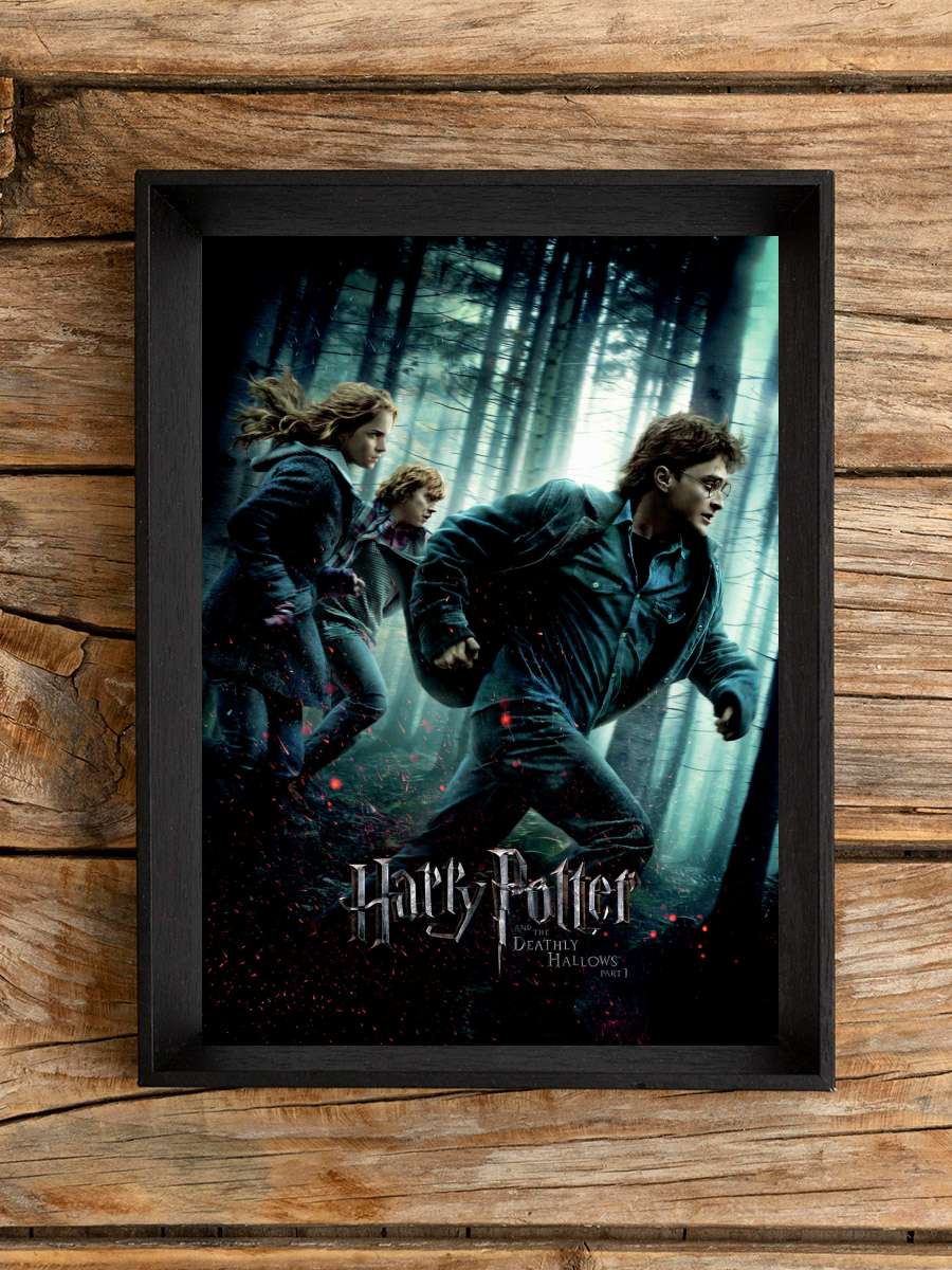 Harry Potter - Deathly Hallows Film Poster Tablo Siyah Çerçeveli Yüksek Kalite Film Duvar Tablo