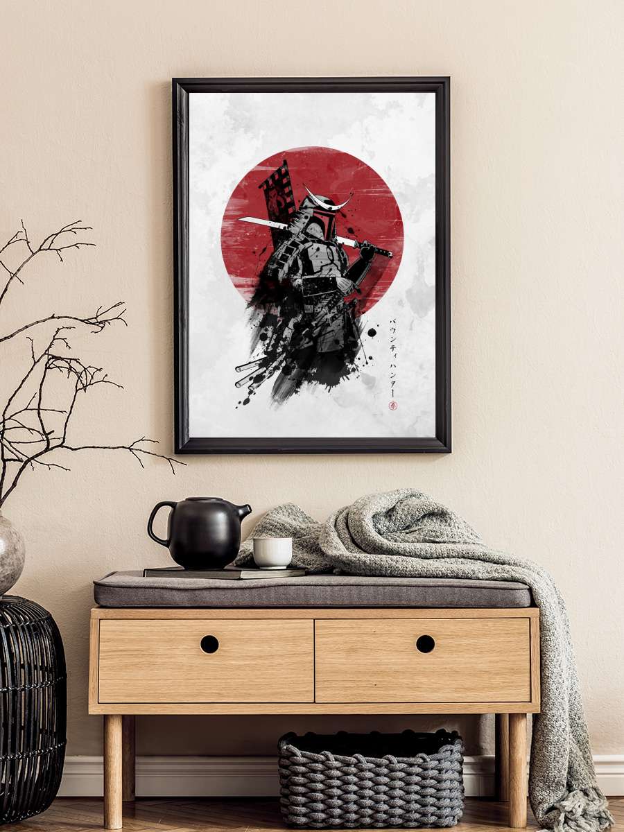 Mandalorian samurai Film Poster Tablo Siyah Çerçeveli Yüksek Kalite Film Duvar Tablo