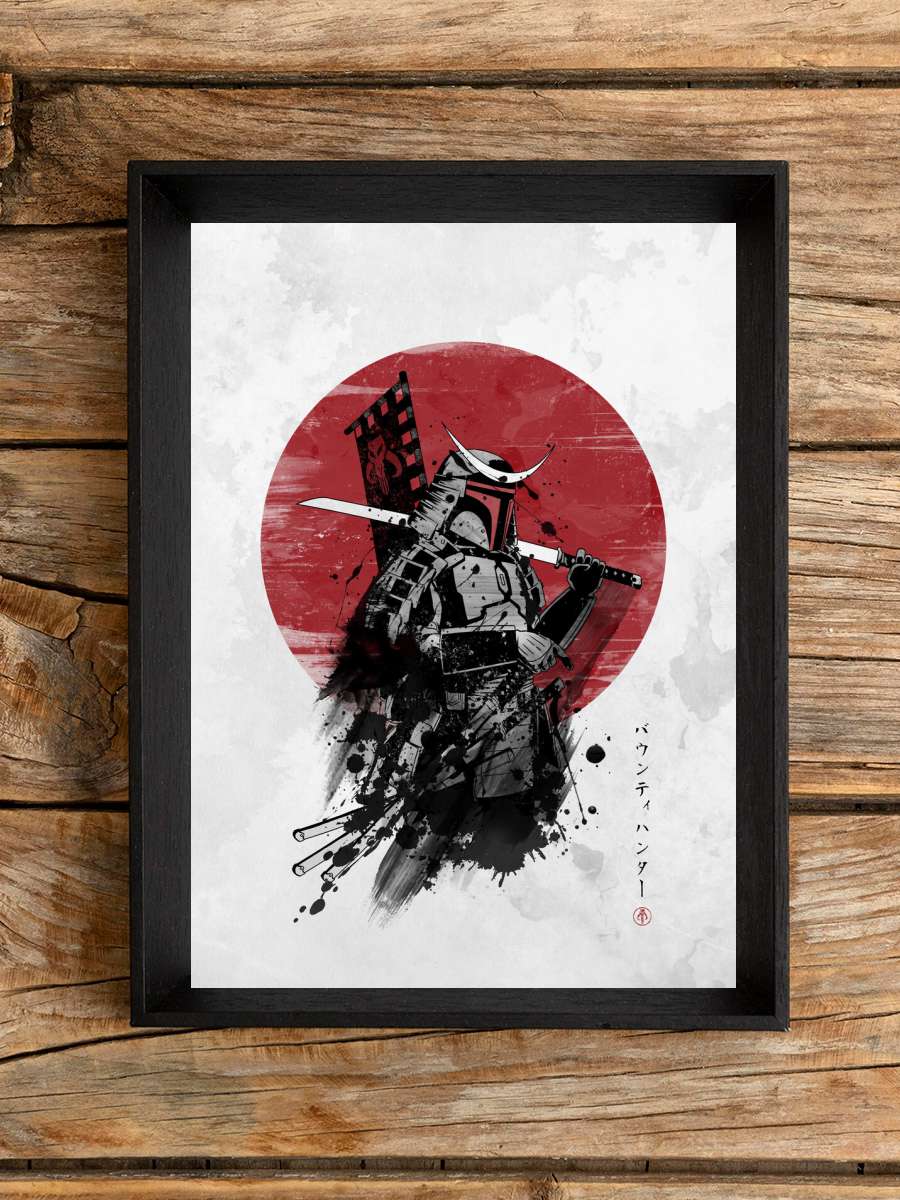 Mandalorian samurai Film Poster Tablo Siyah Çerçeveli Yüksek Kalite Film Duvar Tablo