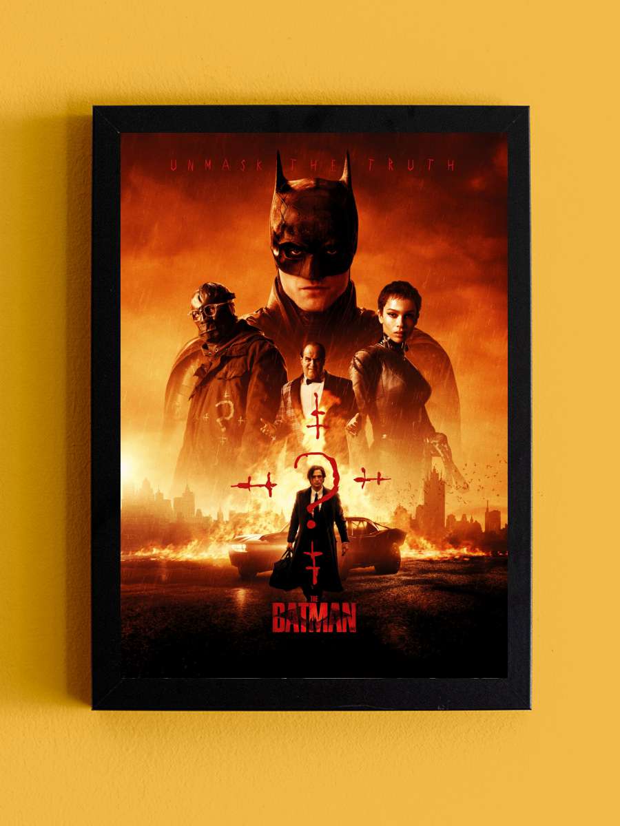 The Batman - Unmask the truth Film Poster Tablo Siyah Çerçeveli Yüksek Kalite Film Duvar Tablo