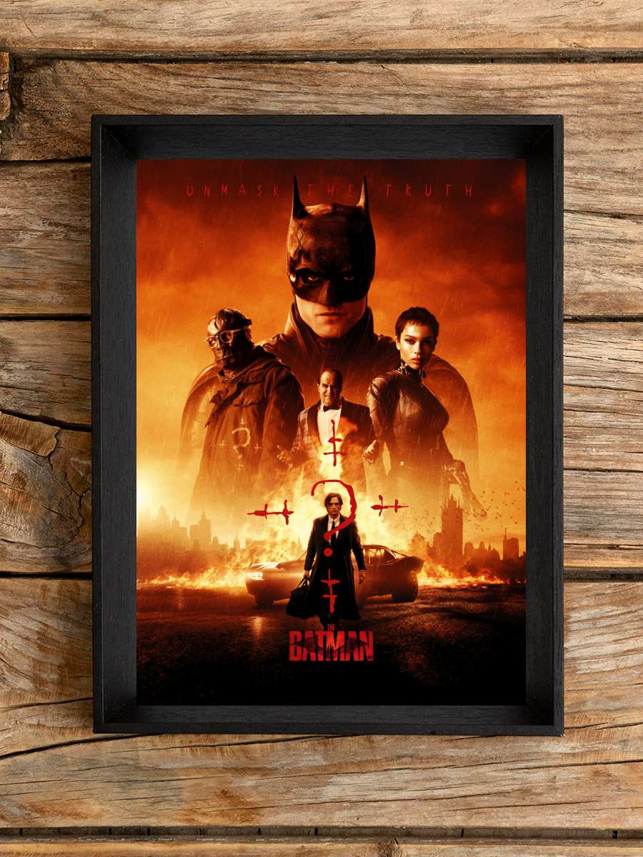 The Batman - Unmask the truth Film Poster Tablo Siyah Çerçeveli Yüksek Kalite Film Duvar Tablo