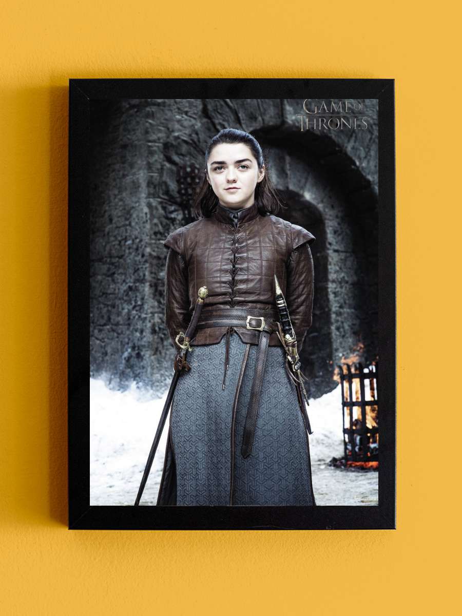 Game of Thrones - Arya Stark Film Poster Tablo Siyah Çerçeveli Yüksek Kalite Film Duvar Tablo