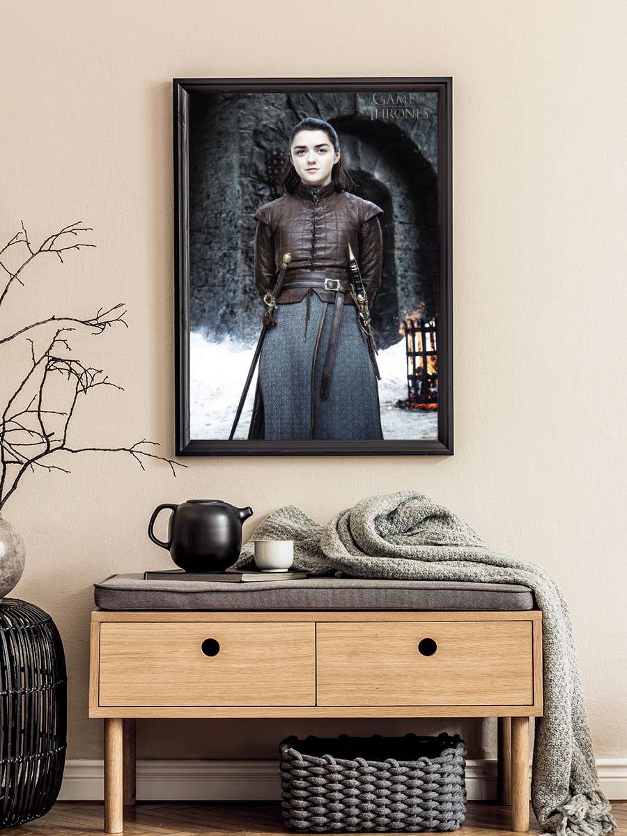 Game of Thrones - Arya Stark Film Poster Tablo Siyah Çerçeveli Yüksek Kalite Film Duvar Tablo