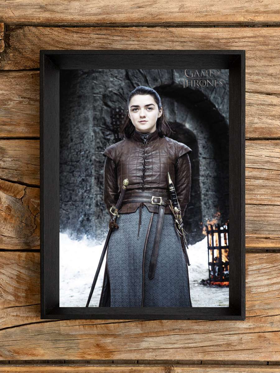 Game of Thrones - Arya Stark Film Poster Tablo Siyah Çerçeveli Yüksek Kalite Film Duvar Tablo