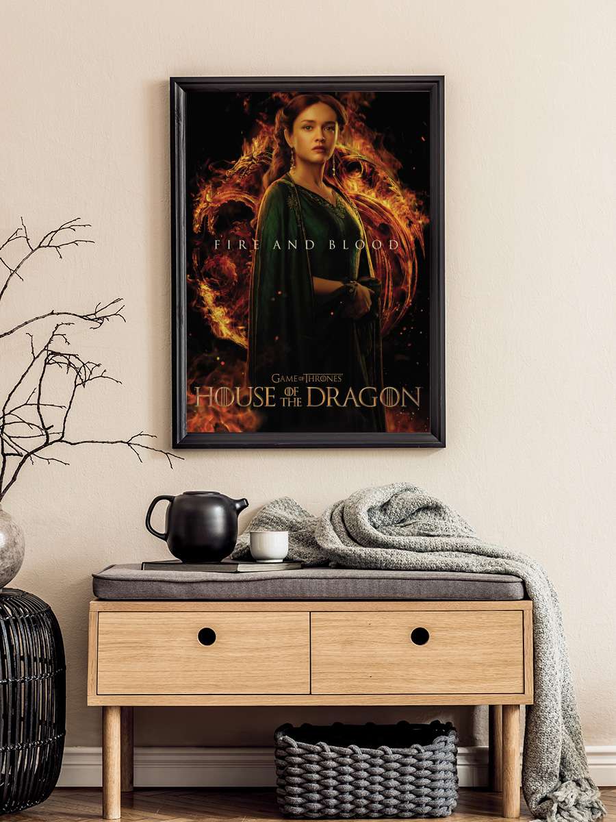 House of Dragon - Alicent… Alicent Hightower Film Poster Tablo Siyah Çerçeveli Yüksek Kalite Film Duvar Tablo