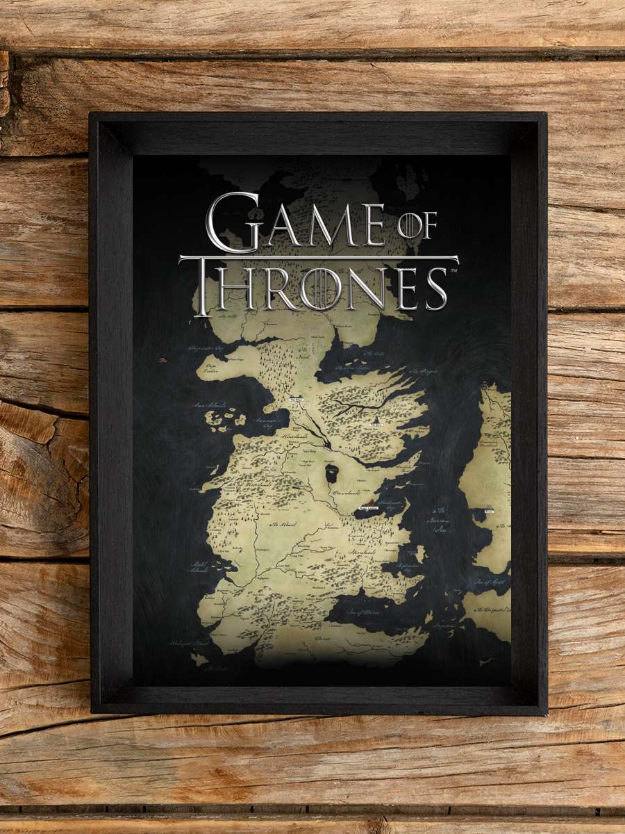 Game of Thrones - Westeros map Film Poster Tablo Siyah Çerçeveli Yüksek Kalite Film Duvar Tablo