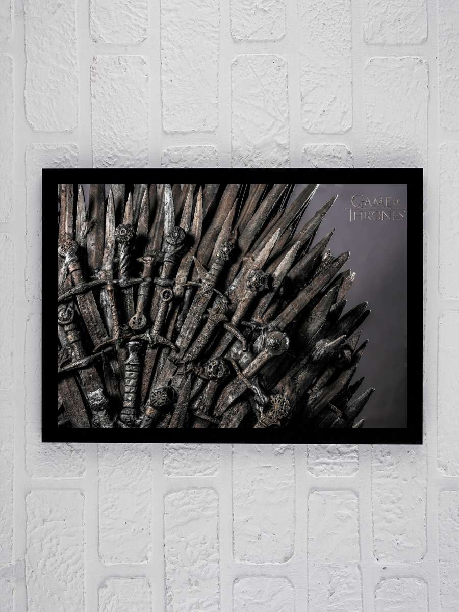 Game of Thrones - Iron throne Film Poster Tablo Siyah Çerçeveli Yüksek Kalite Film Duvar Tablo