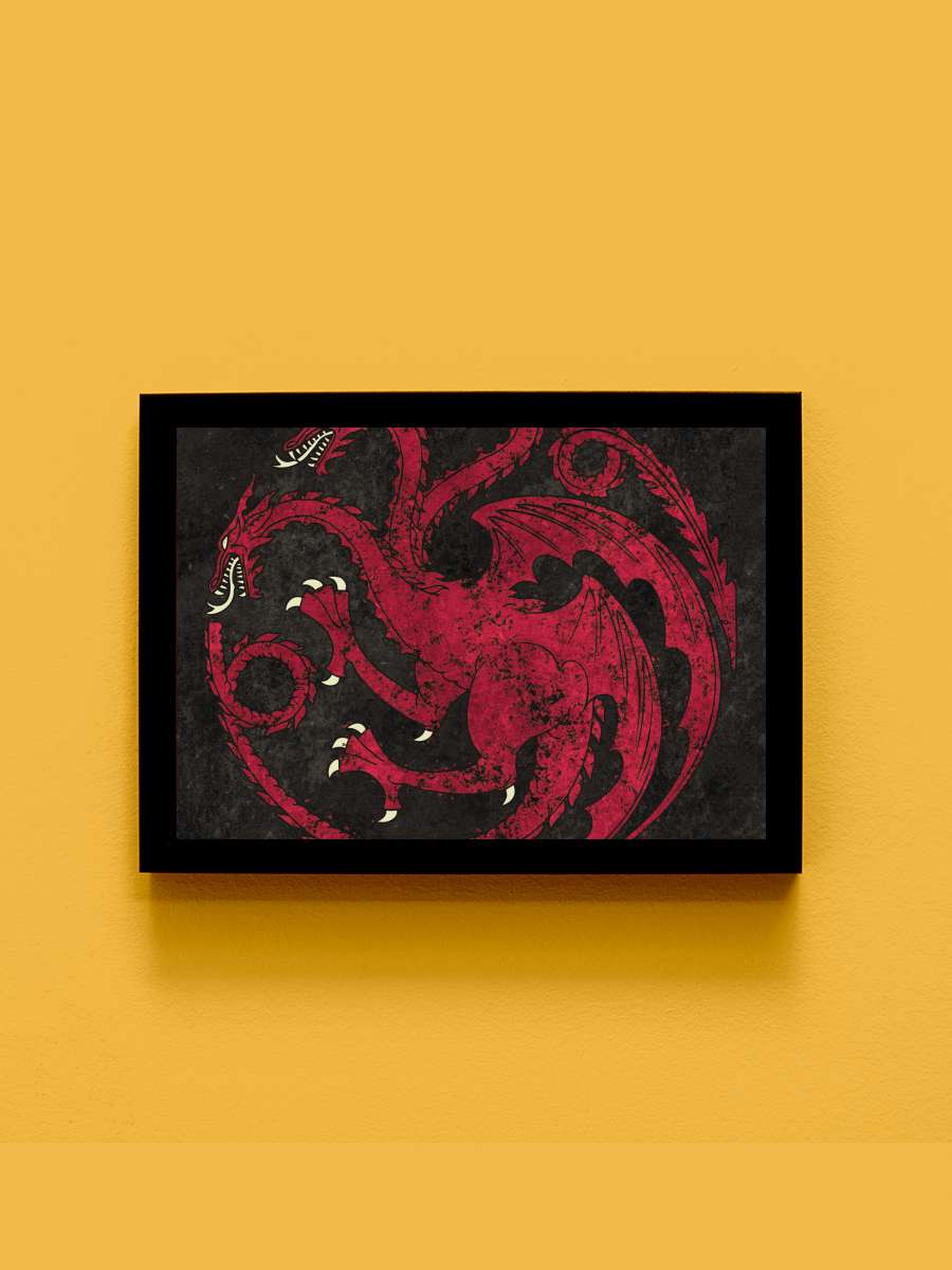 Game of Thrones - Targaryen… Targaryen sigil Film Poster Tablo Siyah Çerçeveli Yüksek Kalite Film Duvar Tablo