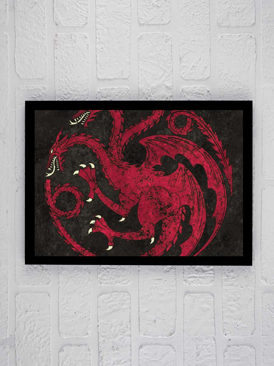 Game of Thrones - Targaryen… Targaryen sigil Film Poster Tablo Siyah Çerçeveli Yüksek Kalite Film Duvar Tablo