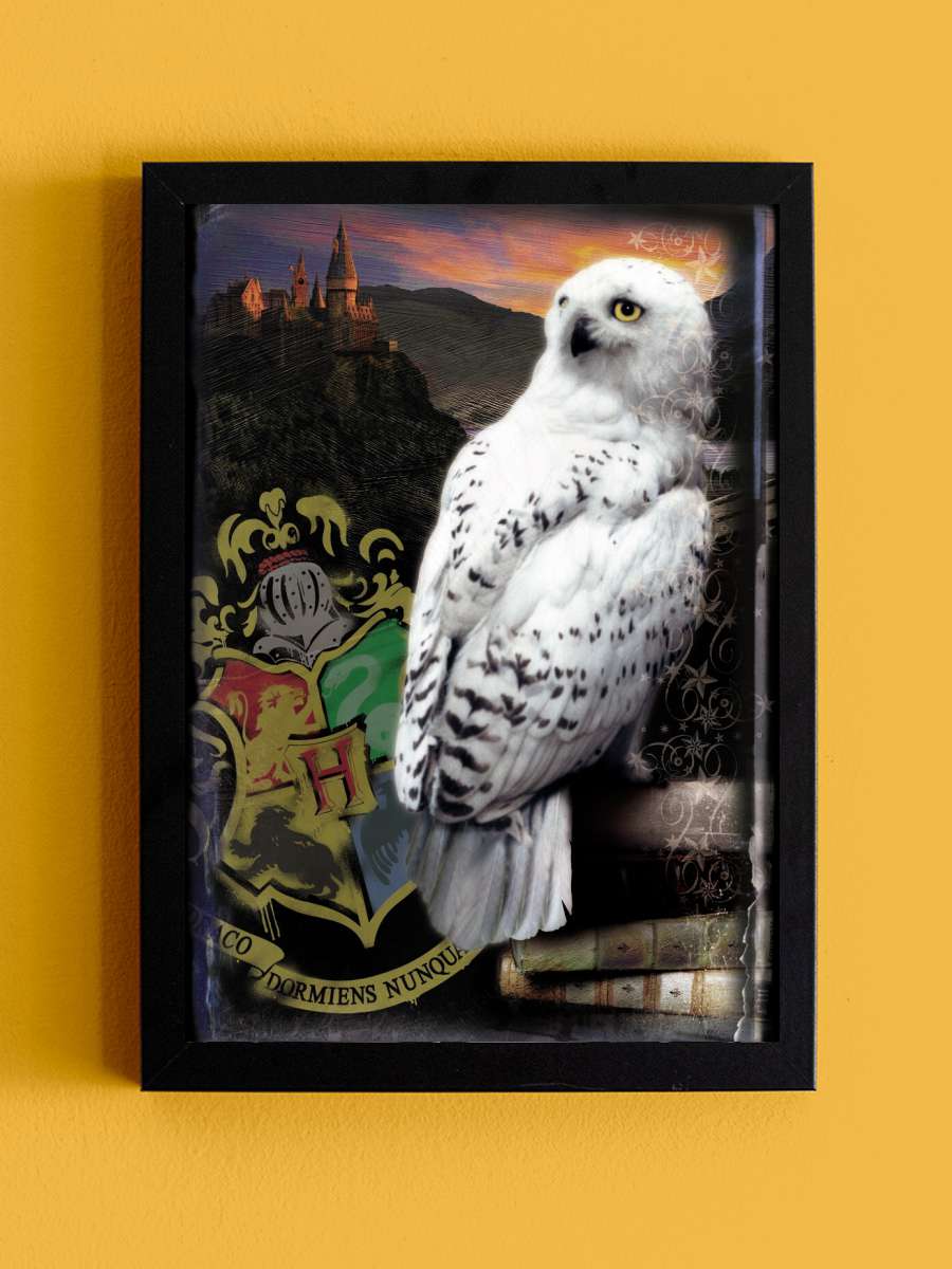 Harry Potter - Hedwig Film Poster Tablo Siyah Çerçeveli Yüksek Kalite Film Duvar Tablo