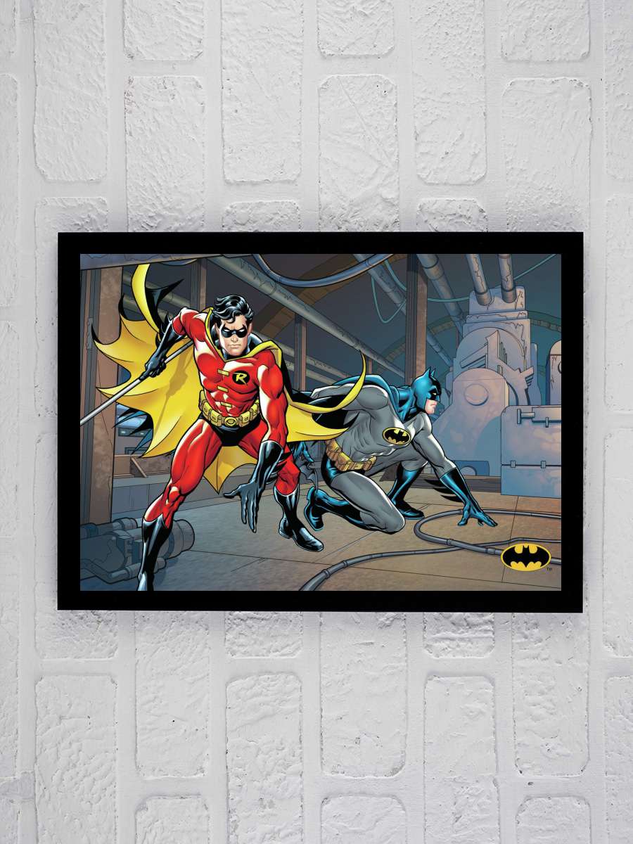 Batman and Robin - Comics Film Poster Tablo Siyah Çerçeveli Yüksek Kalite Film Duvar Tablo