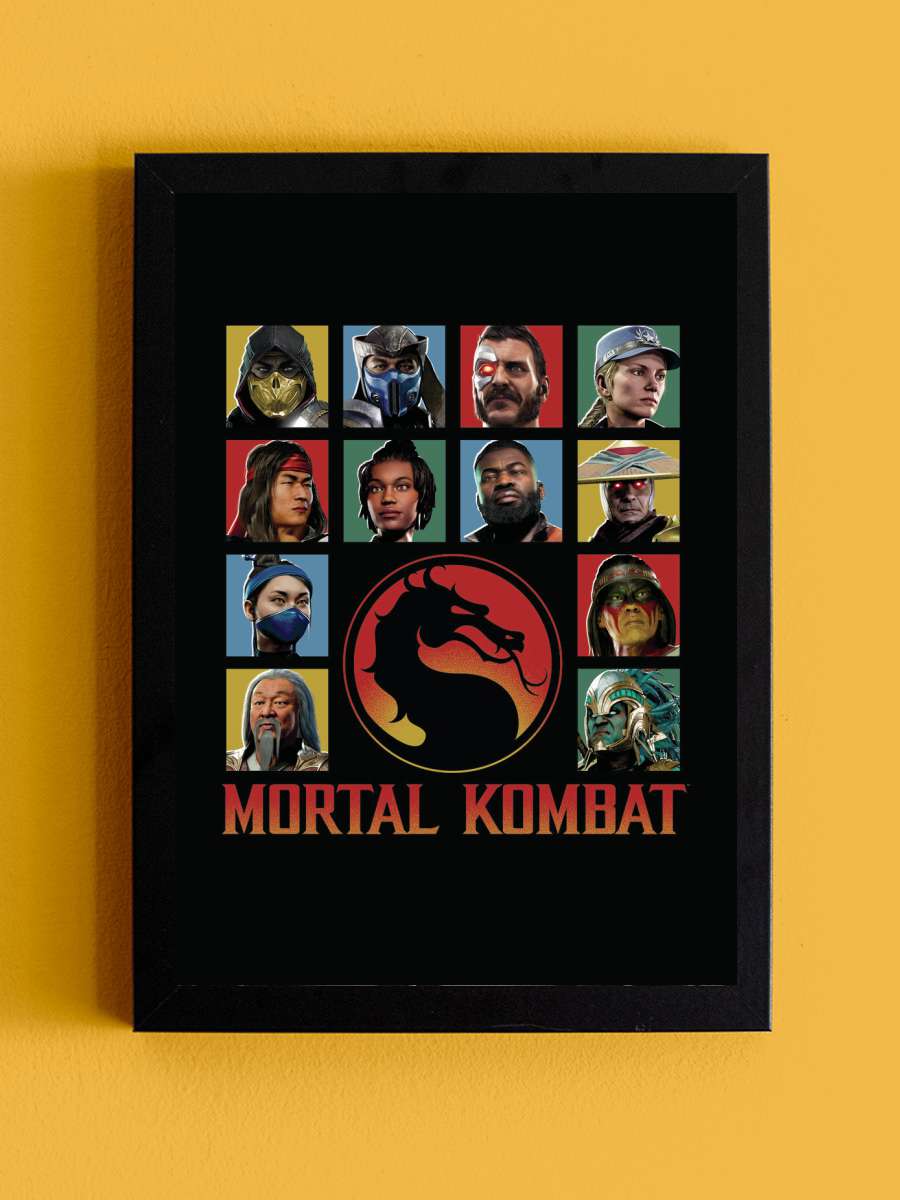 Mortal Kombat - Characters Film Poster Tablo Siyah Çerçeveli Yüksek Kalite Film Duvar Tablo