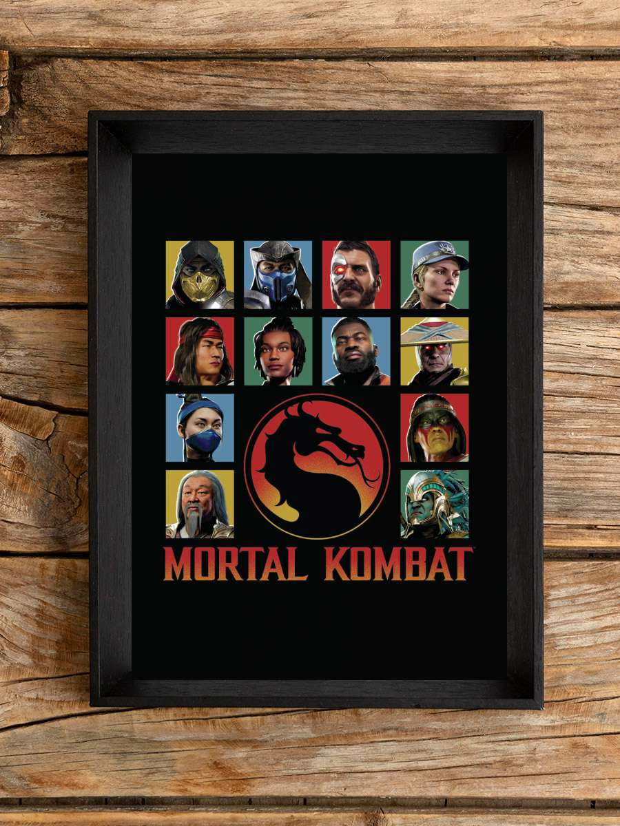 Mortal Kombat - Characters Film Poster Tablo Siyah Çerçeveli Yüksek Kalite Film Duvar Tablo