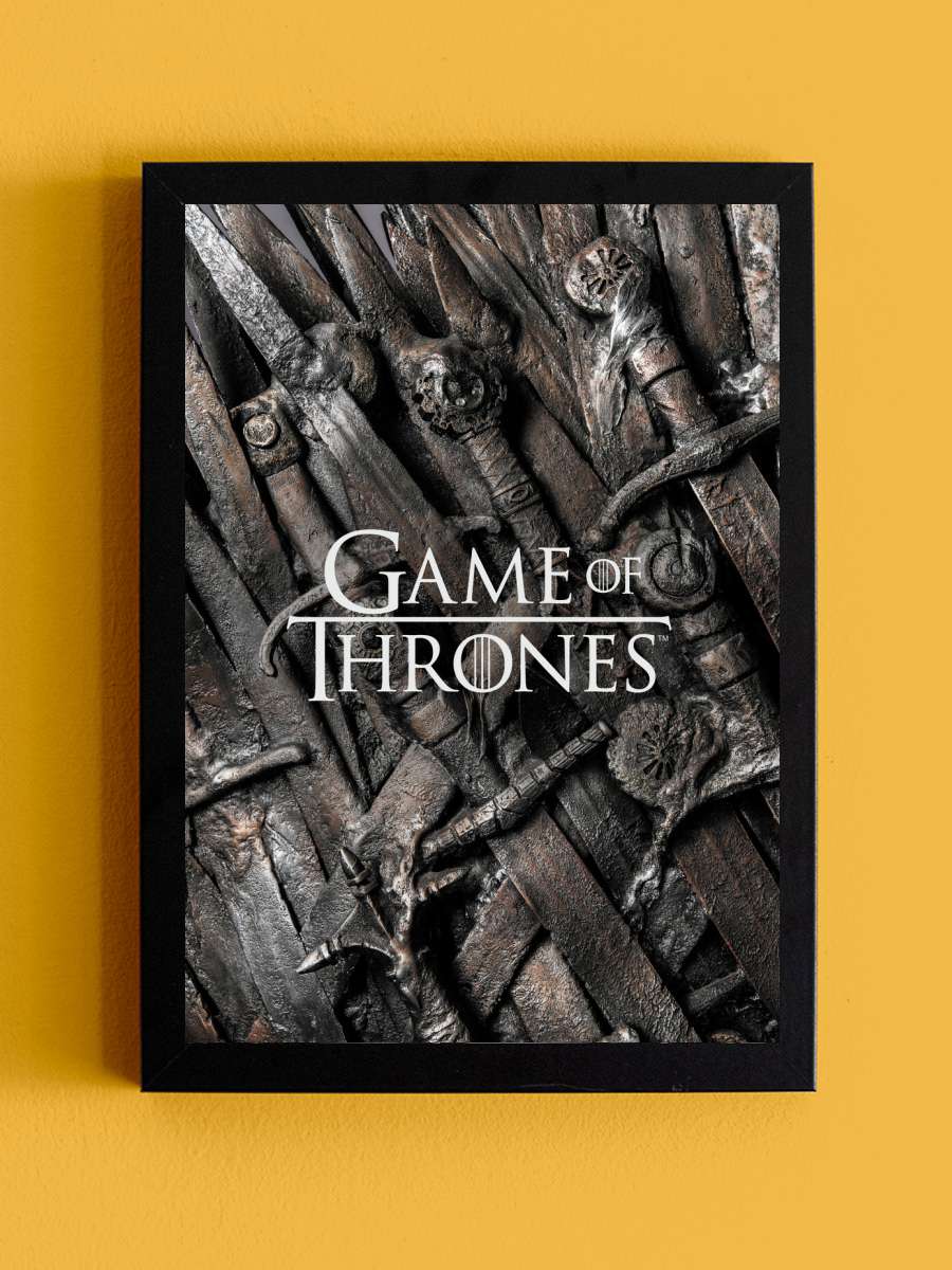 Game of Thrones - Sword throne Film Poster Tablo Siyah Çerçeveli Yüksek Kalite Film Duvar Tablo