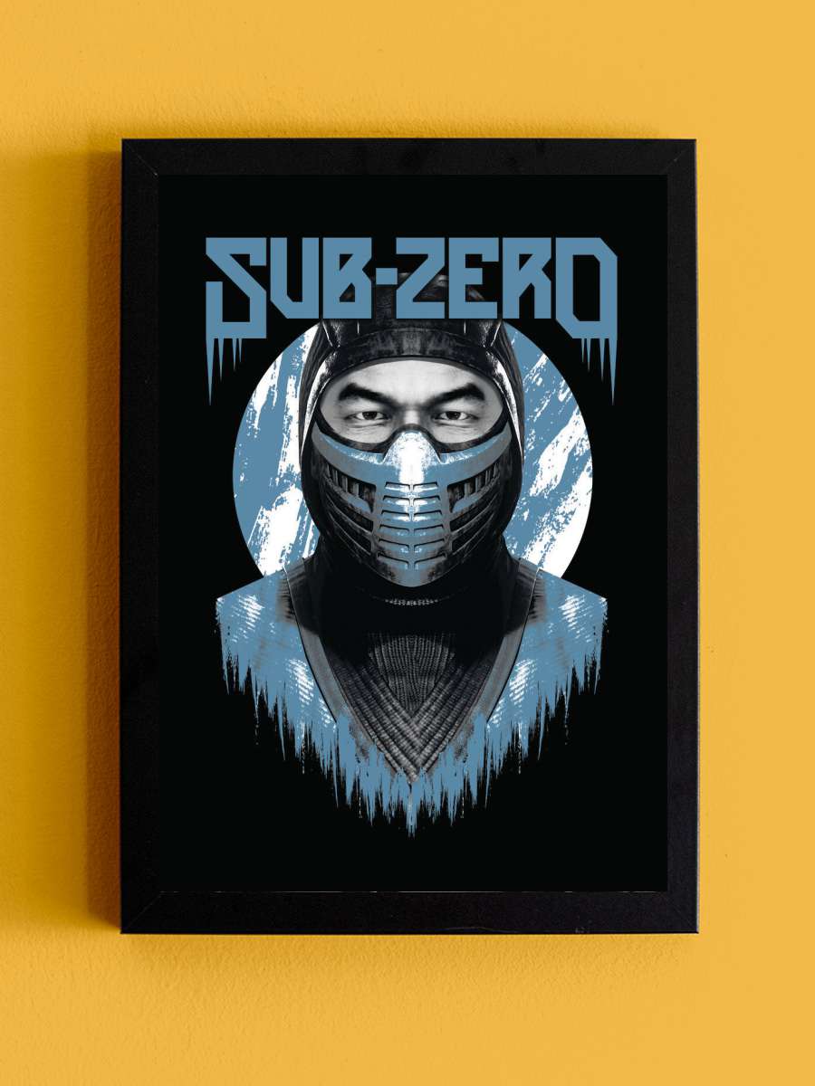 Mortal Kombat - Sub-Zero Film Poster Tablo Siyah Çerçeveli Yüksek Kalite Film Duvar Tablo