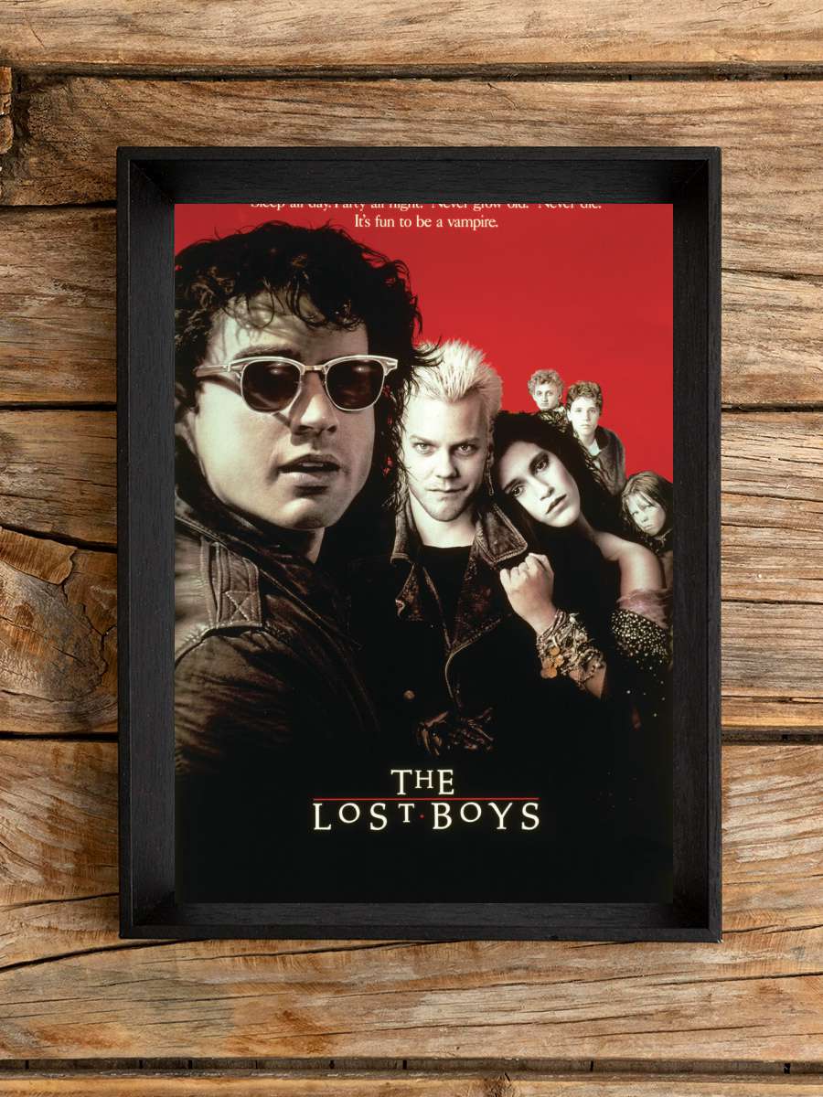 The Lost Boys - Cult Classic Film Poster Tablo Siyah Çerçeveli Yüksek Kalite Film Duvar Tablo