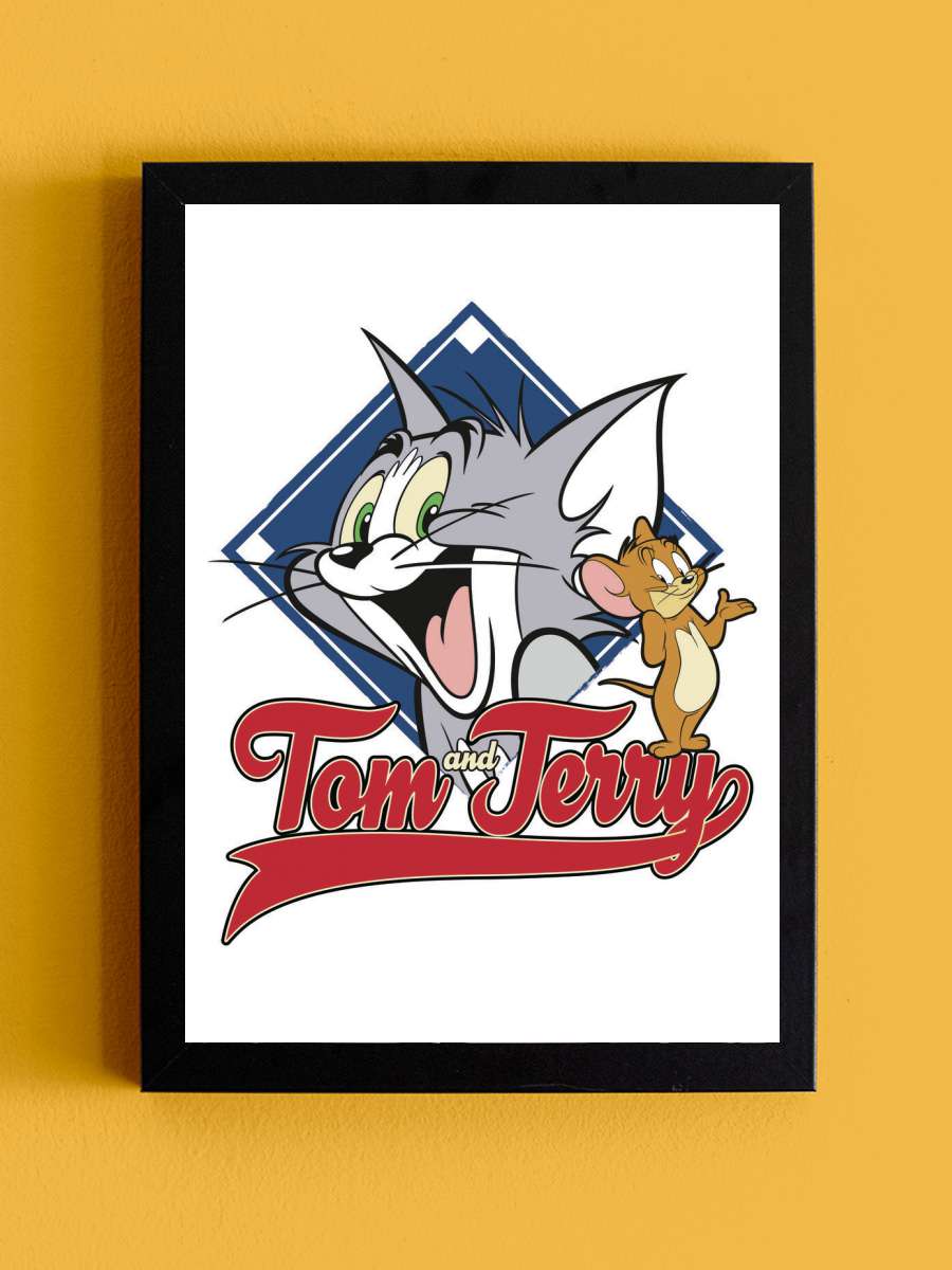 Tom & Jerry Film Poster Tablo Siyah Çerçeveli Yüksek Kalite Film Duvar Tablo