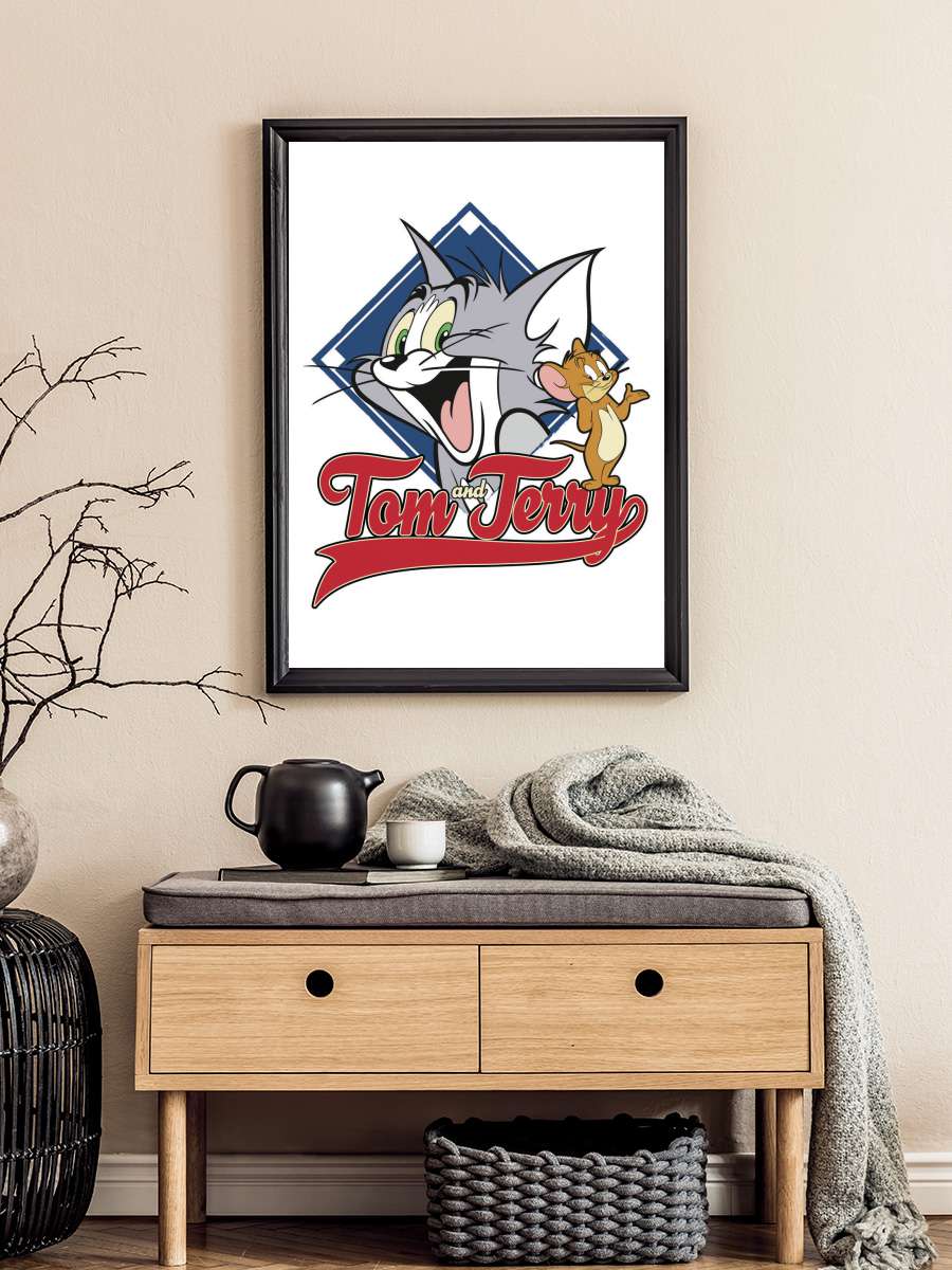 Tom & Jerry Film Poster Tablo Siyah Çerçeveli Yüksek Kalite Film Duvar Tablo