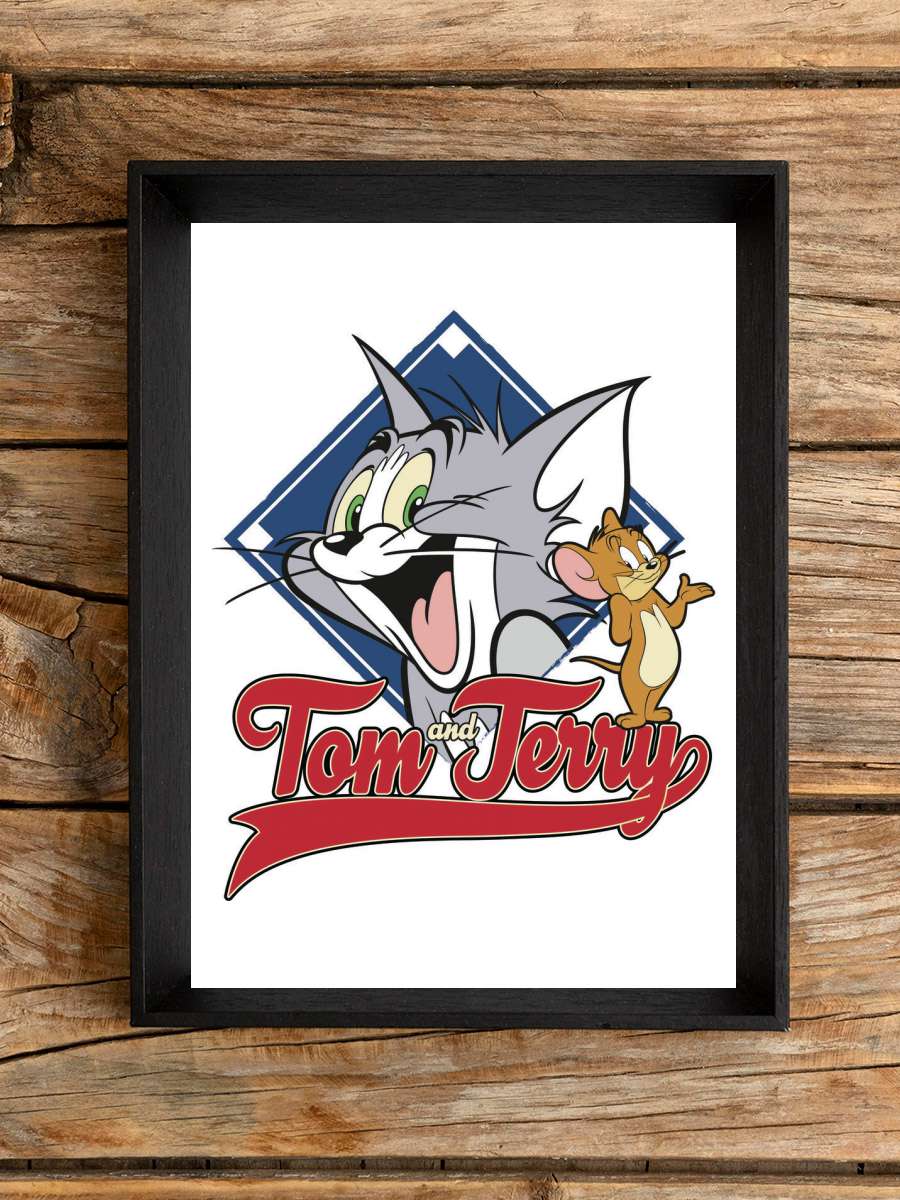 Tom & Jerry Film Poster Tablo Siyah Çerçeveli Yüksek Kalite Film Duvar Tablo