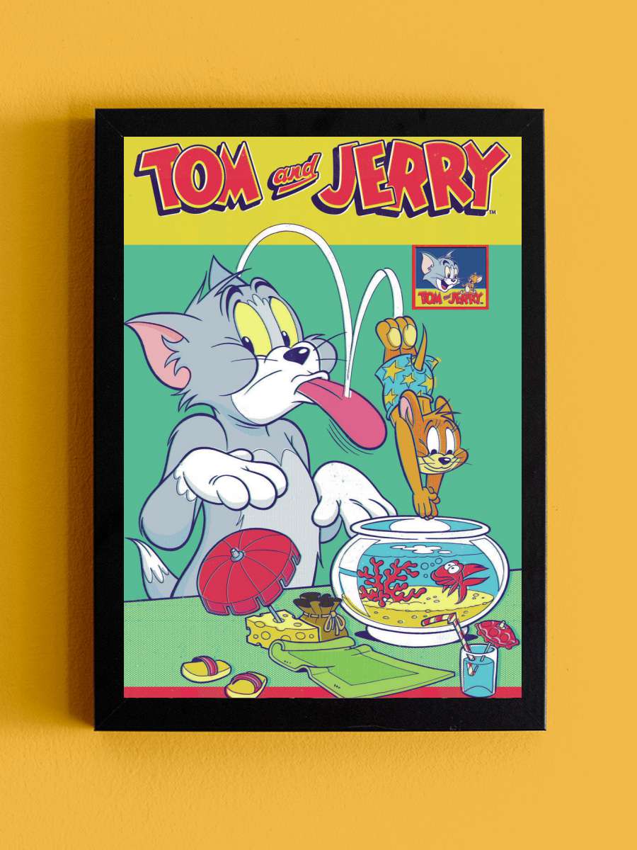 Tom & Jerry - Comics Cover Film Poster Tablo Siyah Çerçeveli Yüksek Kalite Film Duvar Tablo