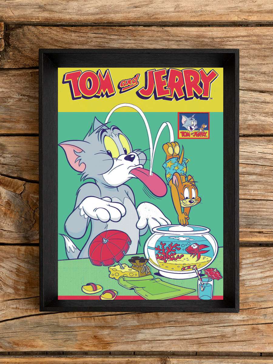 Tom & Jerry - Comics Cover Film Poster Tablo Siyah Çerçeveli Yüksek Kalite Film Duvar Tablo