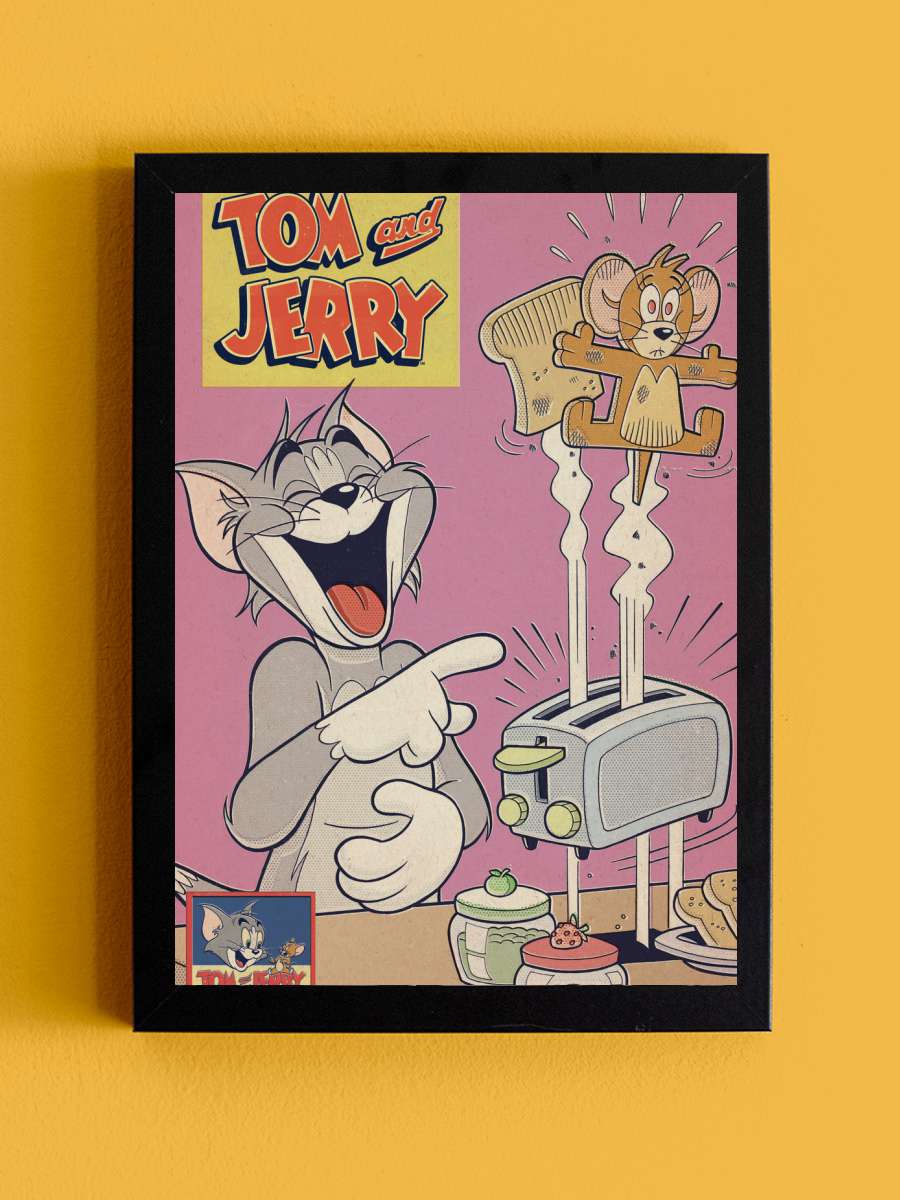 Tom & Jerry - Comics Cover Film Poster Tablo Siyah Çerçeveli Yüksek Kalite Film Duvar Tablo