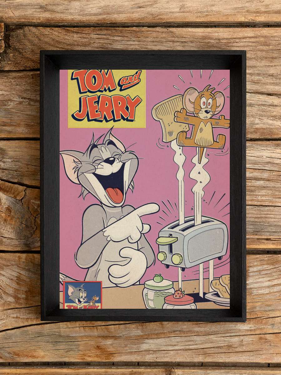 Tom & Jerry - Comics Cover Film Poster Tablo Siyah Çerçeveli Yüksek Kalite Film Duvar Tablo